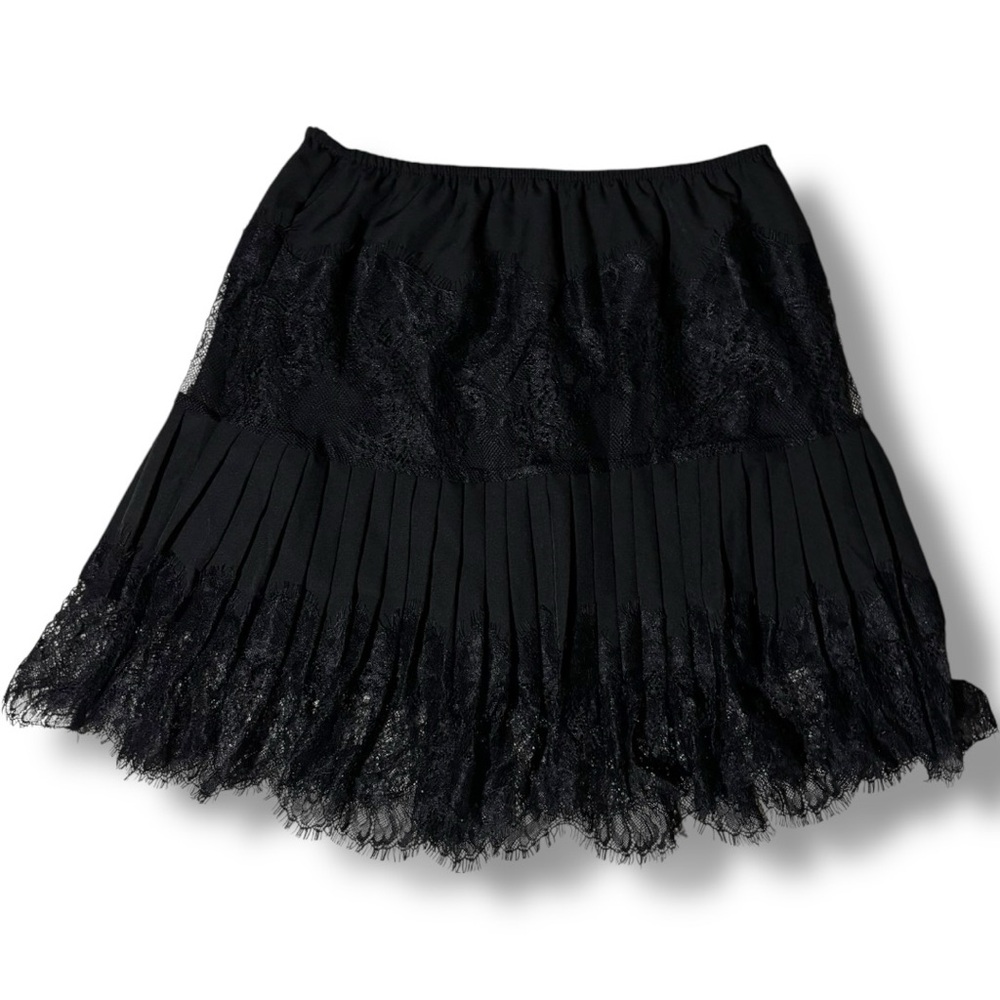 Unbranded Size Small Chic Black Lace Tiered Elastic Waist Slip Style Mini Skirt - Picture 7 of 14